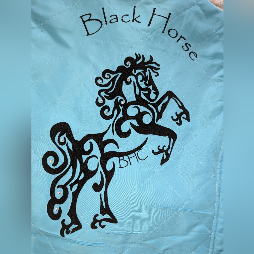 Black Horse Creations Quilted Xl Vest With Horse View 5